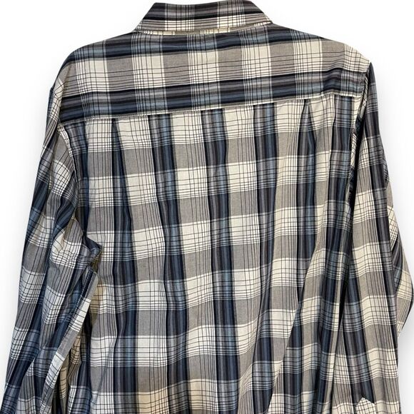 Airwalk Button Up Shirt Men's Large Gray Pockets Casual Western Outdoor Plaid - Picture 7 of 11